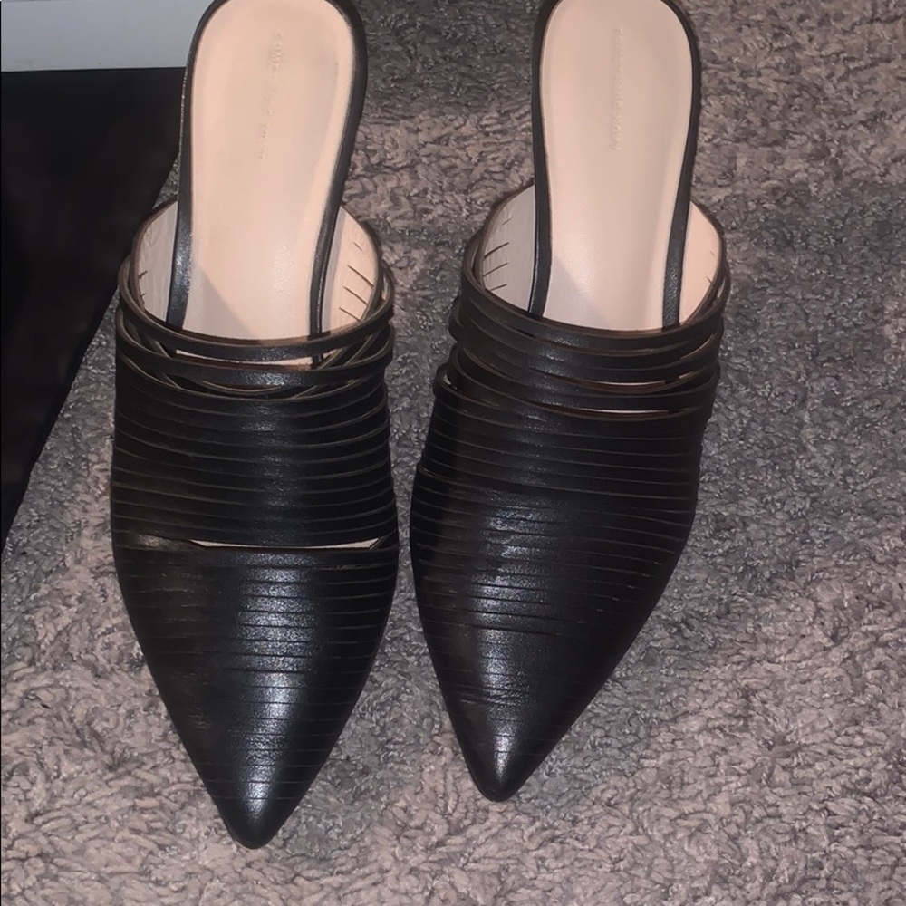 One Thing Navy Heeled Mules View 2